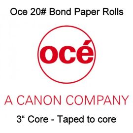 17" x 500' 20# Oce Brand Bond, 3" core, 2 rolls/case - Taped to core